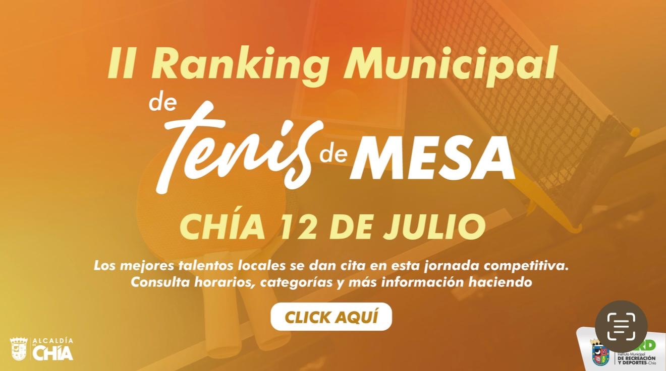 II RANKING TENIS DE MESA