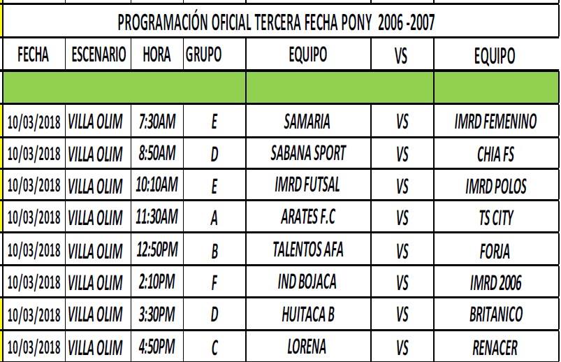 PROGRAMACION TORNEO FUTBOL 2