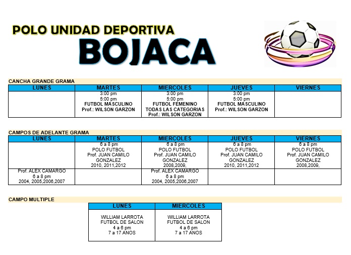 HORARIOS POLO BOJACA