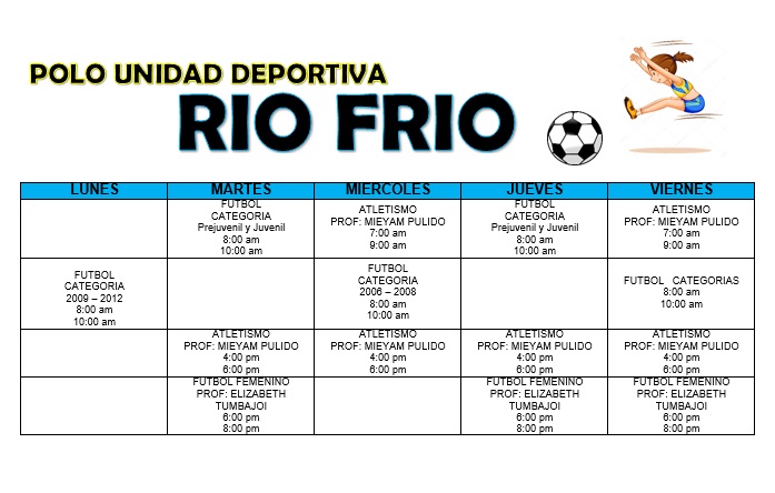 HORARIOS POLO RIO FRIO
