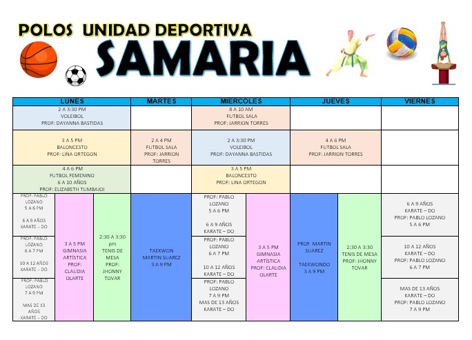 HORARIOS POLO SAMARIA