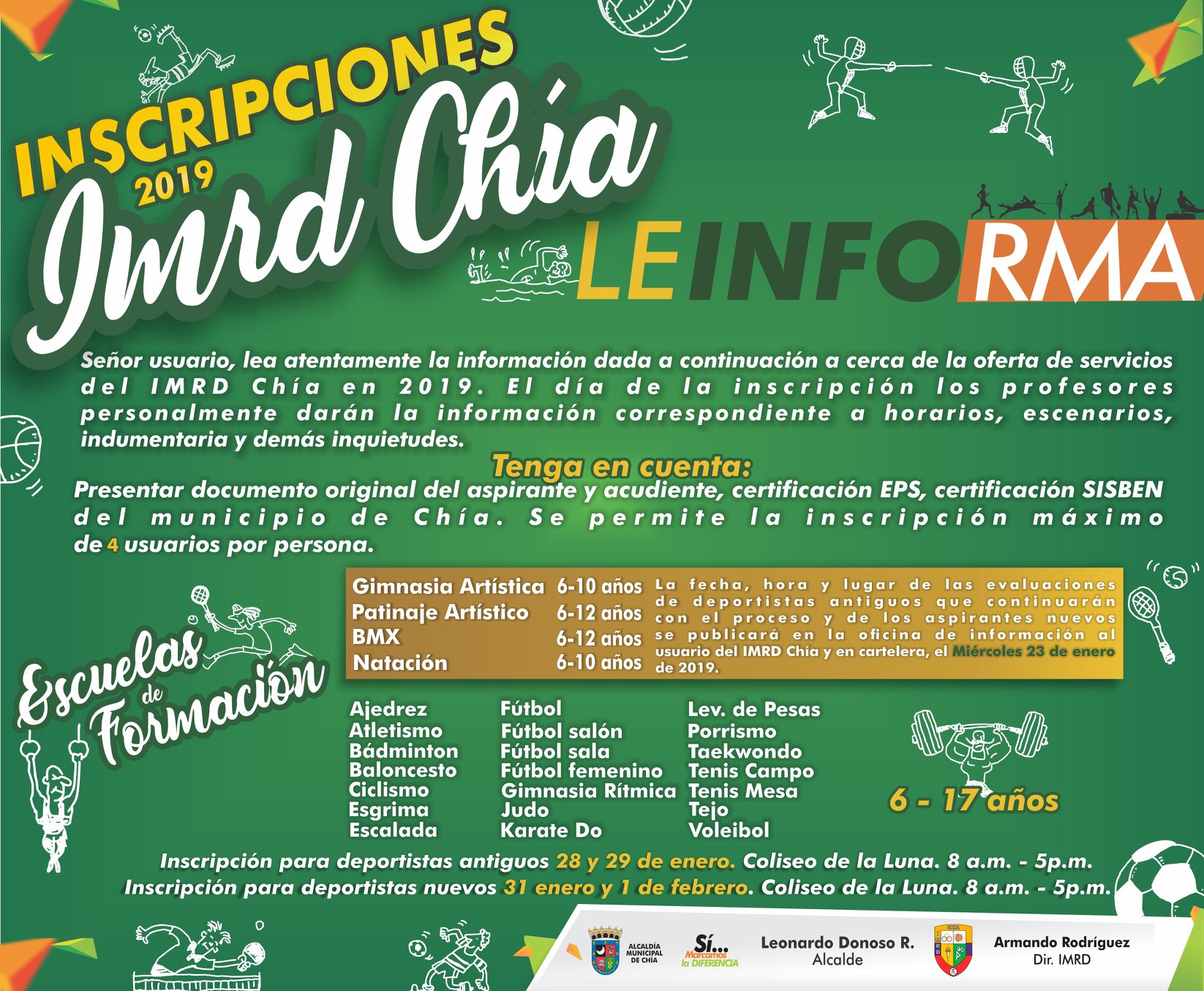 INSCRIPCIONES ESCUELAS 2019