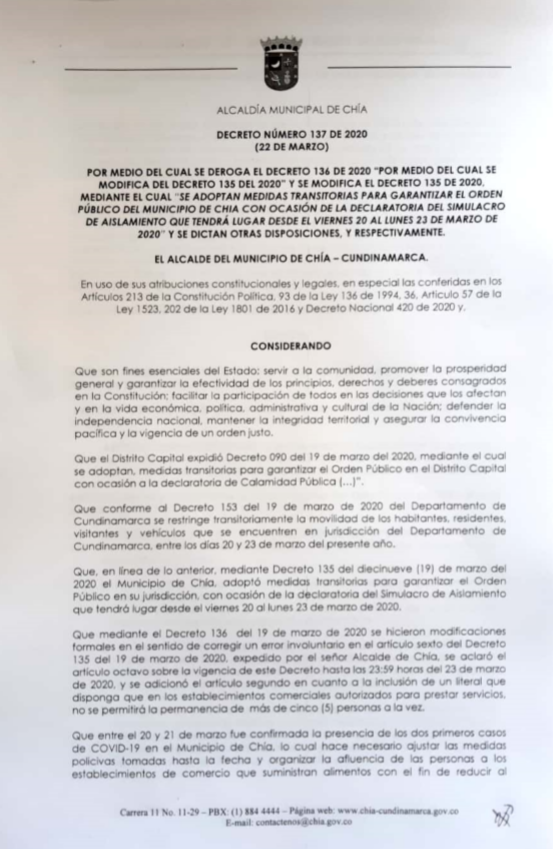 DECRETO ALCALDIA CORONAVIRUS 13 ABRIL 1