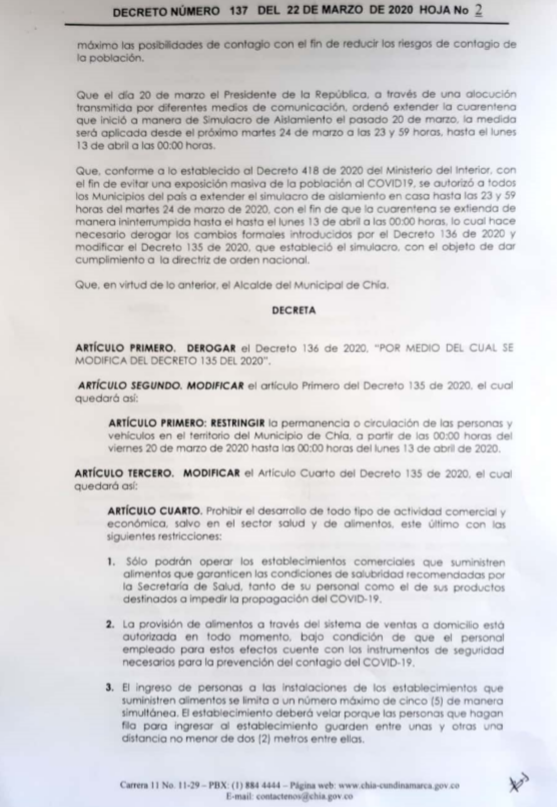 DECRETO ALCALDIA CORONAVIRUS 13 ABRIL 2