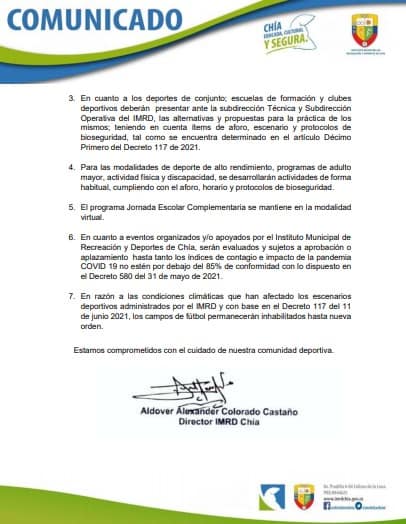 COMIUNICADO IMRD 16 JUNIOB