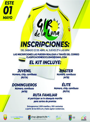 Inscripciones kit giro a la luna 26 de abril