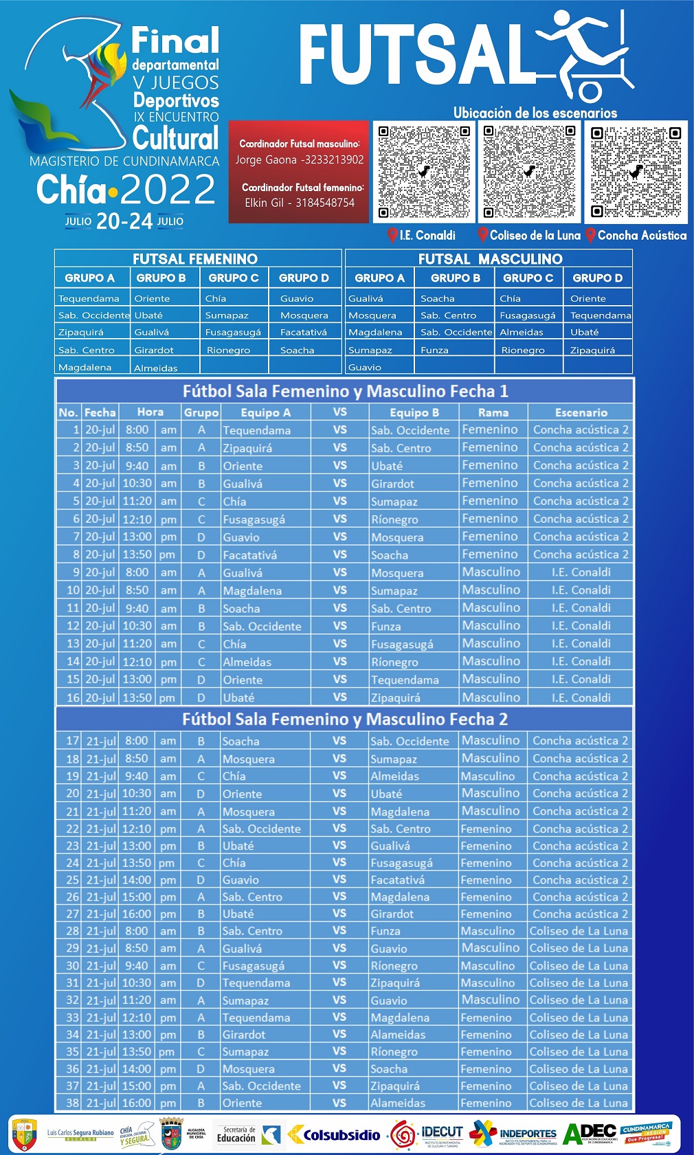 PROGRAMACIÓN FÚTBOL SALA